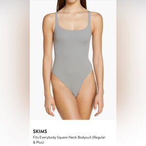 SKIMS Fits Everybody Square Neck Bodysuit - NWOT - Size S - Gray